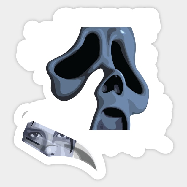 Scary movie - Ghostface Sticker by Lionti_design